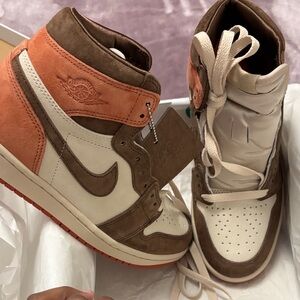Jordan Women's High-Top Sneakers in Brown and Orange. Never worn. Brand New